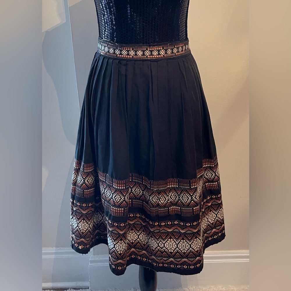 Guatemala Full Skirt With Embroidery Trim Handmade